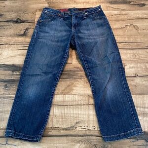 AG Adriano Goldschmied The Split Cropped Dark Blue Jeans Size 28R
